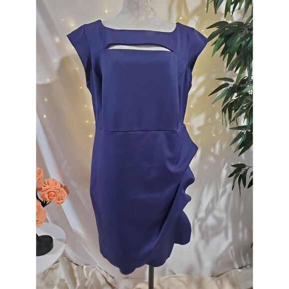 Lane Bryant Collection NWT Ruffle Cutout Sheath Dress Plus Sz 18 Cocktail Party - Picture 1 of 16